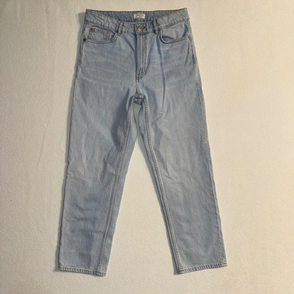 Lindex‎ Nea Light Wash Denim Straight Leg Jeans Women Size 10 EUR 42 Short